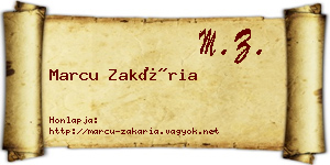 Marcu Zakária névjegykártya